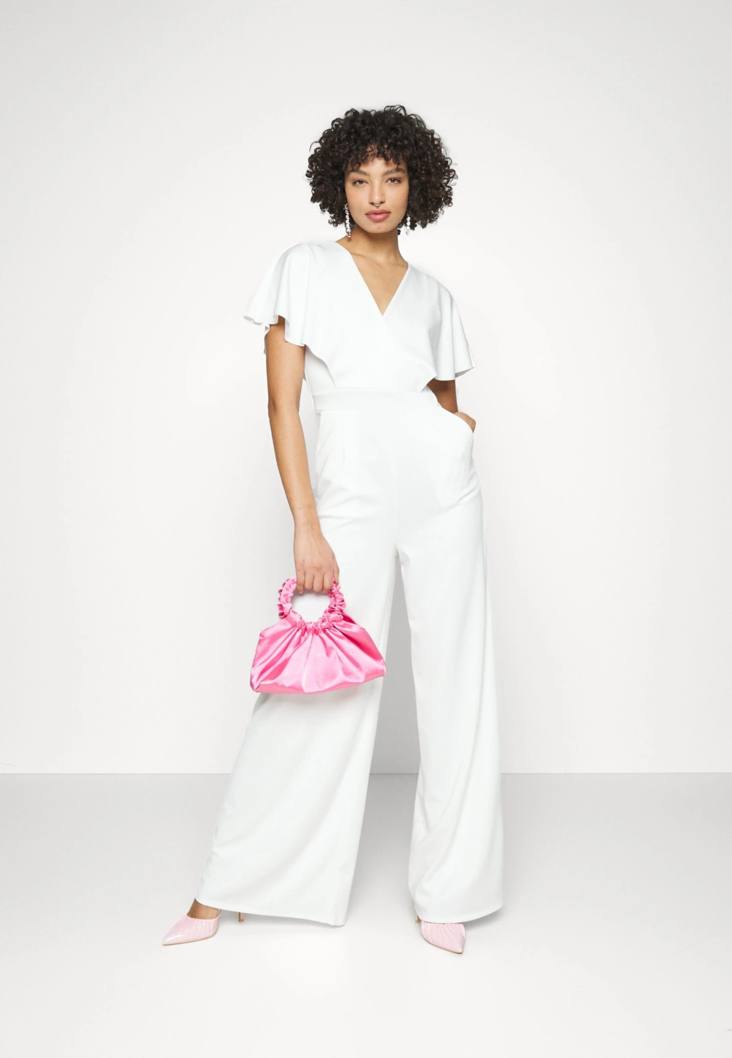 Wedding Betty V Neck Wrap - Jumpsuit - White 2 Wedding Betty V Neck Wrap - Jumpsuit - White - Afbeelding 2