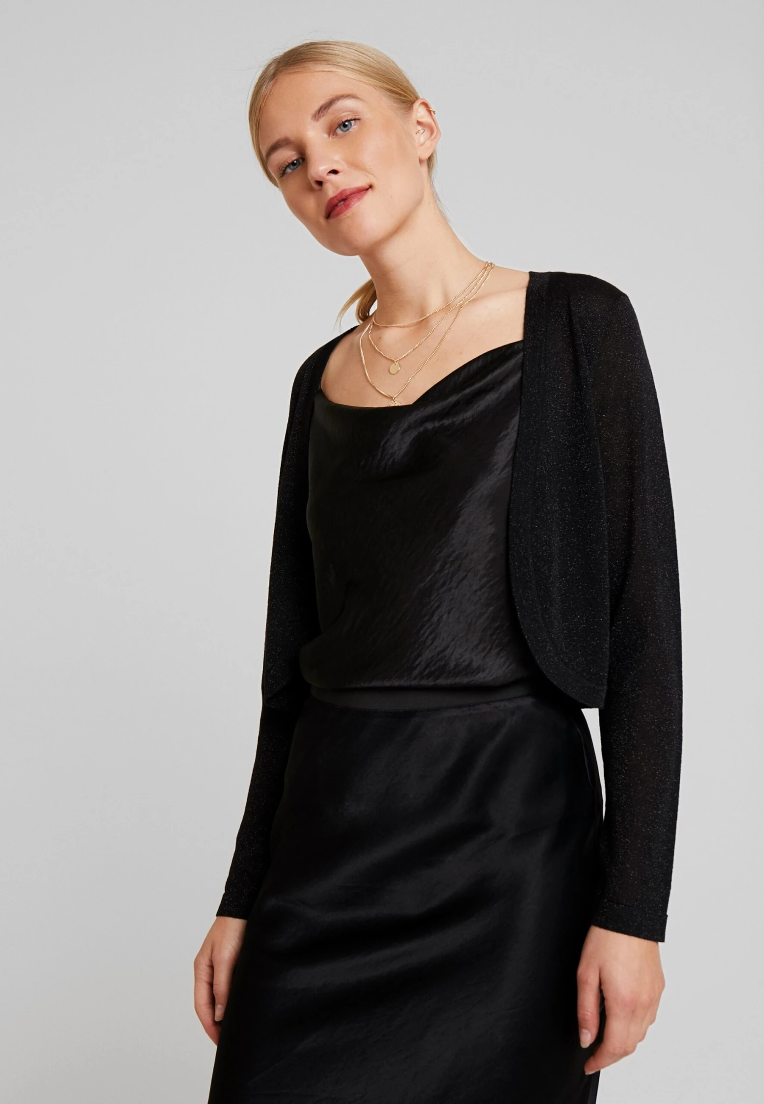 Kaffe Kaankra Bolero - Vest - Deep Black 1 Kaffe Kaankra Bolero - Vest - Deep Black