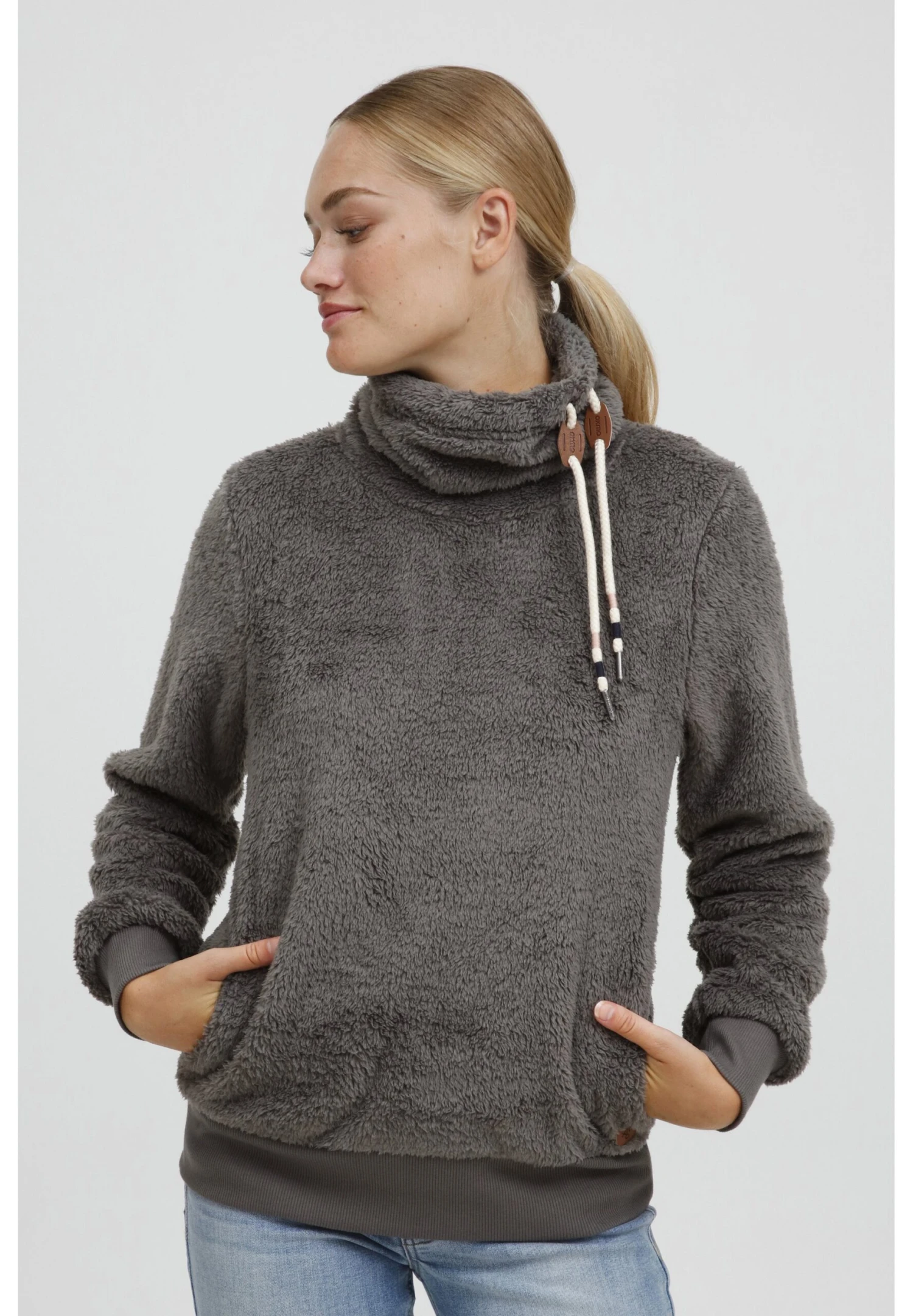 OXMO Oxanniki - Fleece Trui - Grey 1 OXMO Oxanniki - Fleece Trui - Grey