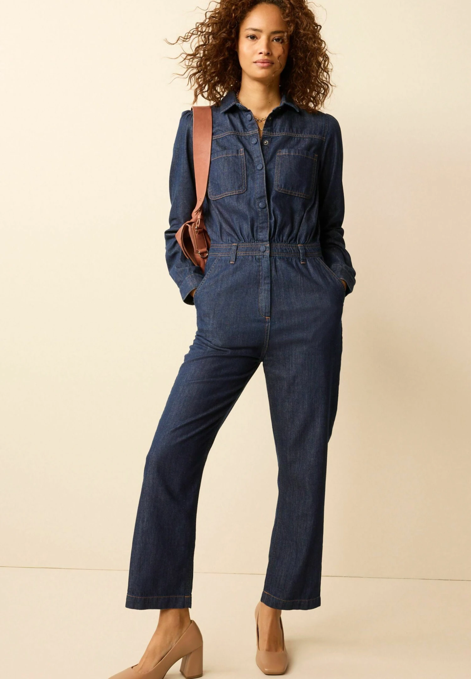Next Button Through Boilersuit Petite - Jumpsuit - Rinse 1 Next Button Through Boilersuit Petite - Jumpsuit - Rinse