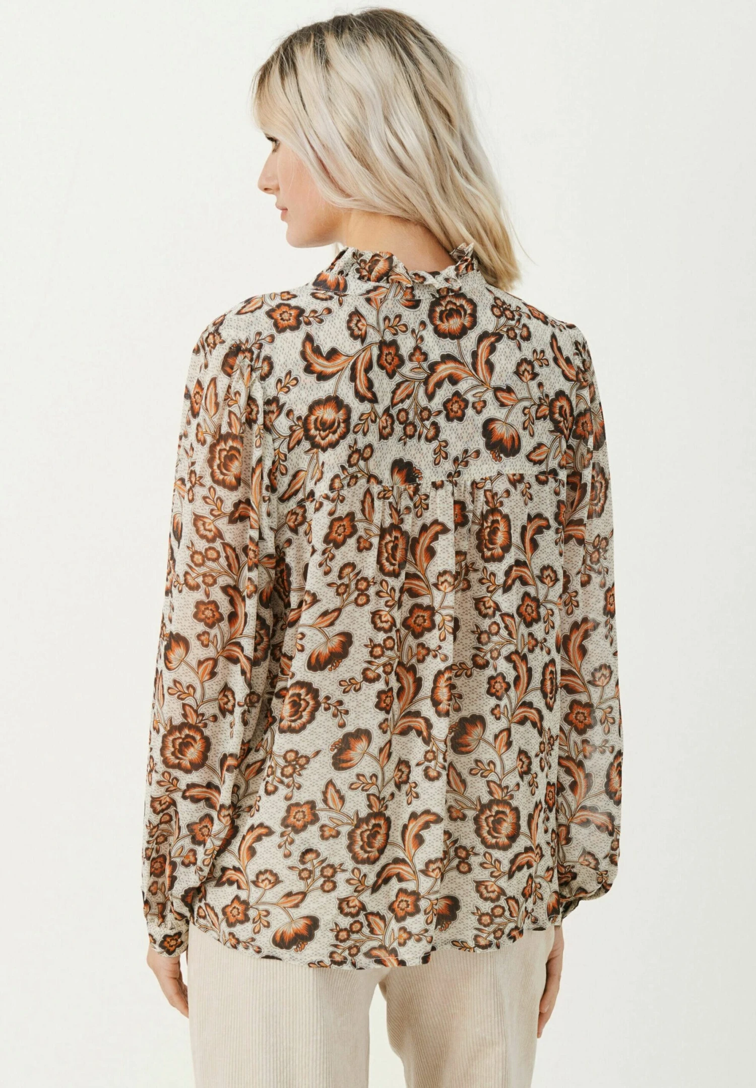 Part Two Viktorine - Overhemdblouse - Koi Japanese Flower Print 3 Part Two Viktorine - Overhemdblouse - Koi Japanese Flower Print - Afbeelding 3