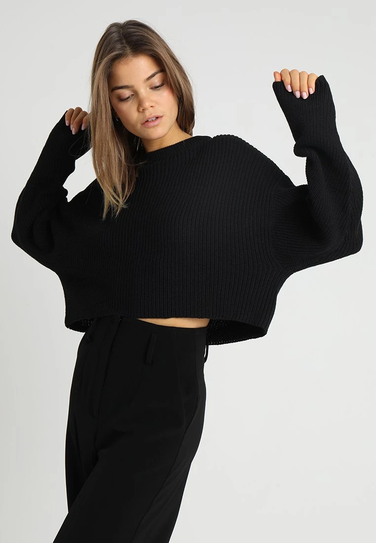 Even&Odd Cropped Jumper - Trui - Black 1 Even&Odd Cropped Jumper - Trui - Black